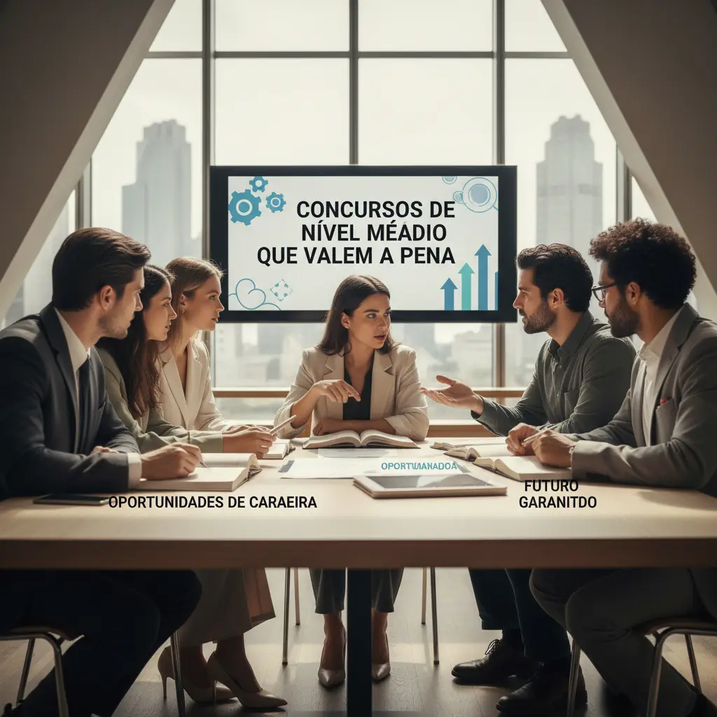 Ilustração editorial: Concursos de nível médio que valem a pena: 5 cargos que pagam bem